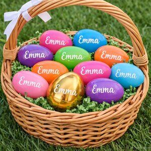 Custom Personalized Easter Eggs – 12-Pack with One Golden Egg